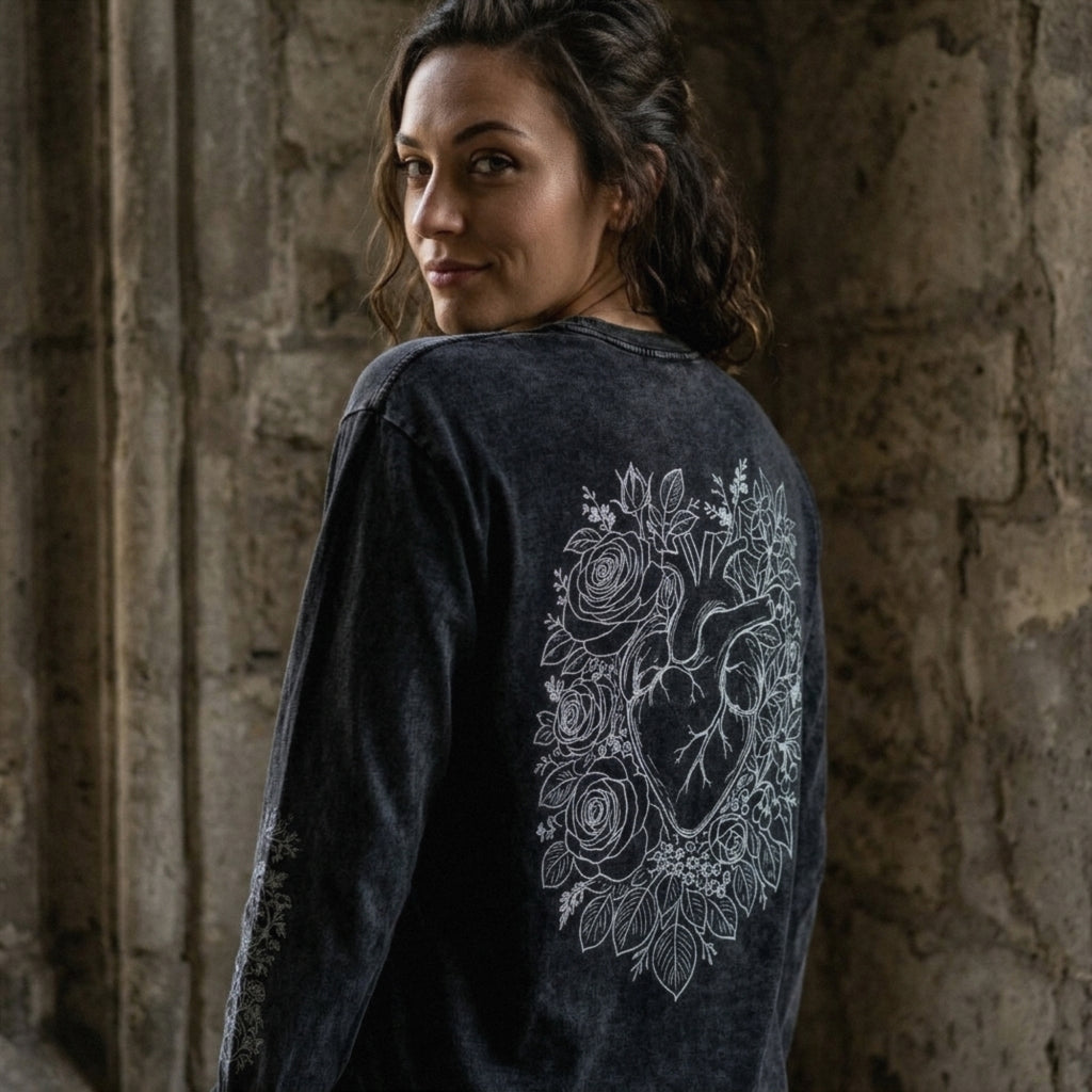 beat to bloom oversized long sleeve tee