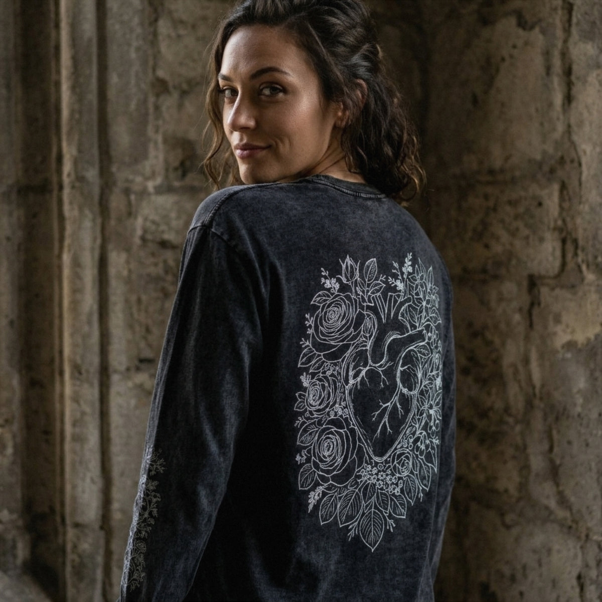 beat to bloom oversized long sleeve tee