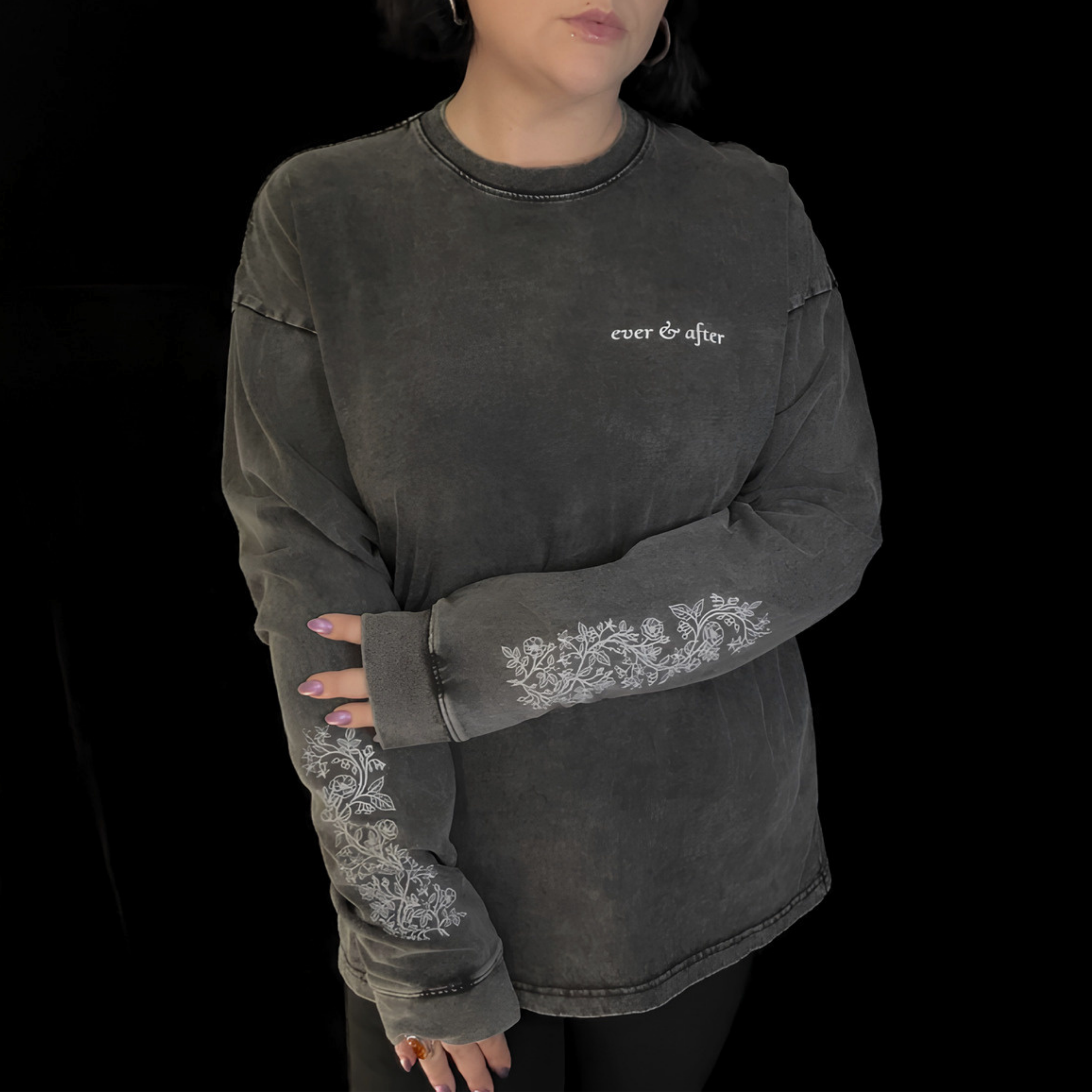 beat to bloom oversized long sleeve tee