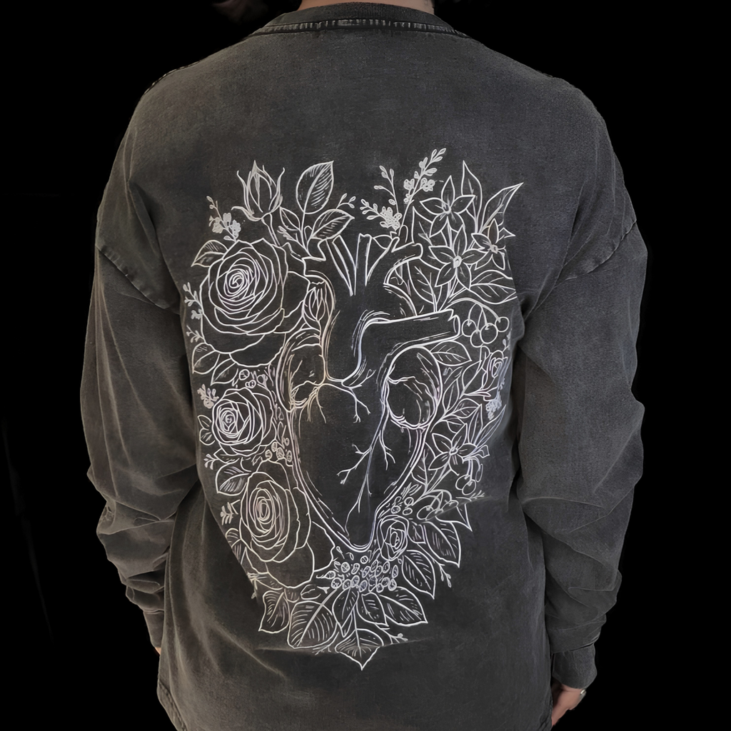 beat to bloom oversized long sleeve tee