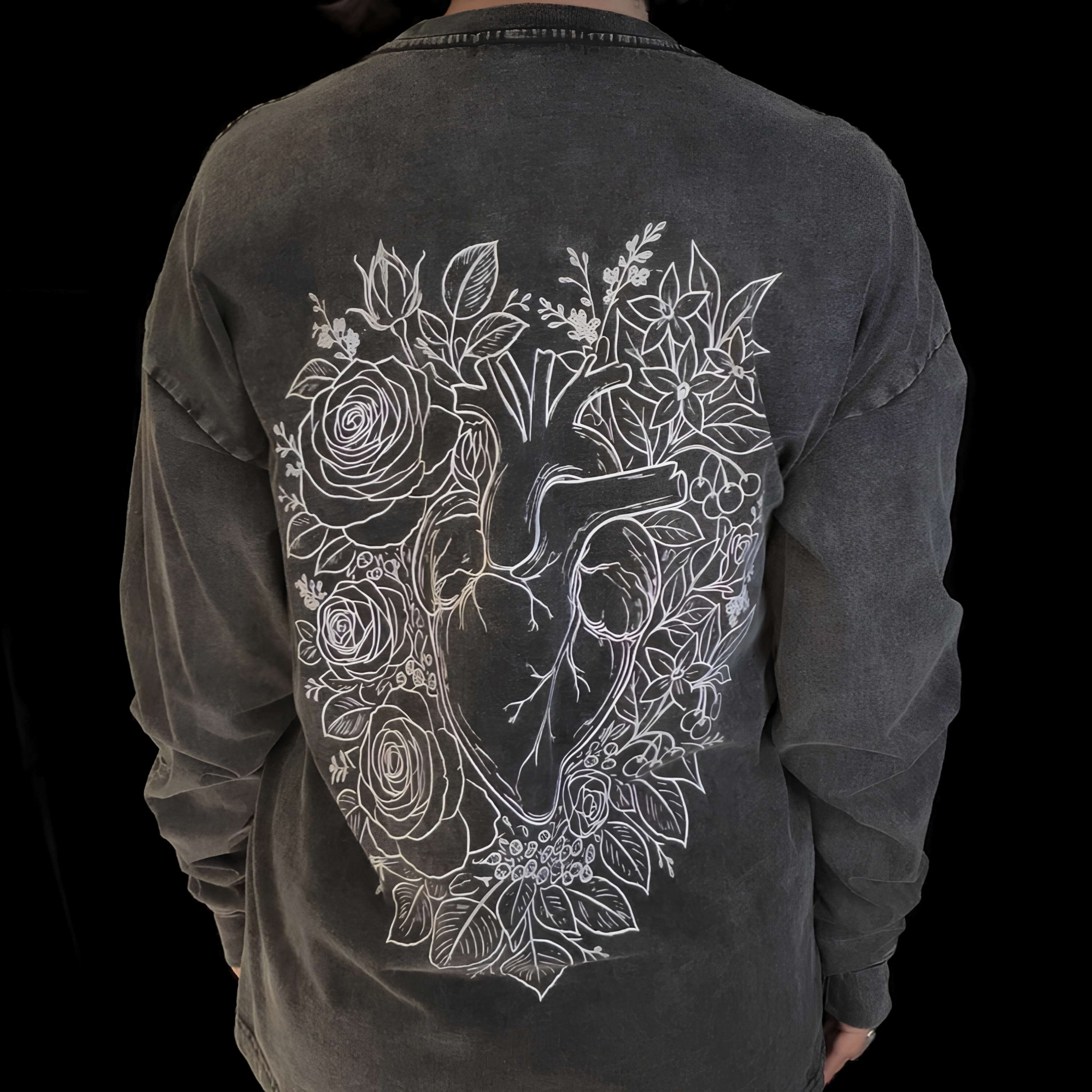 beat to bloom oversized long sleeve tee