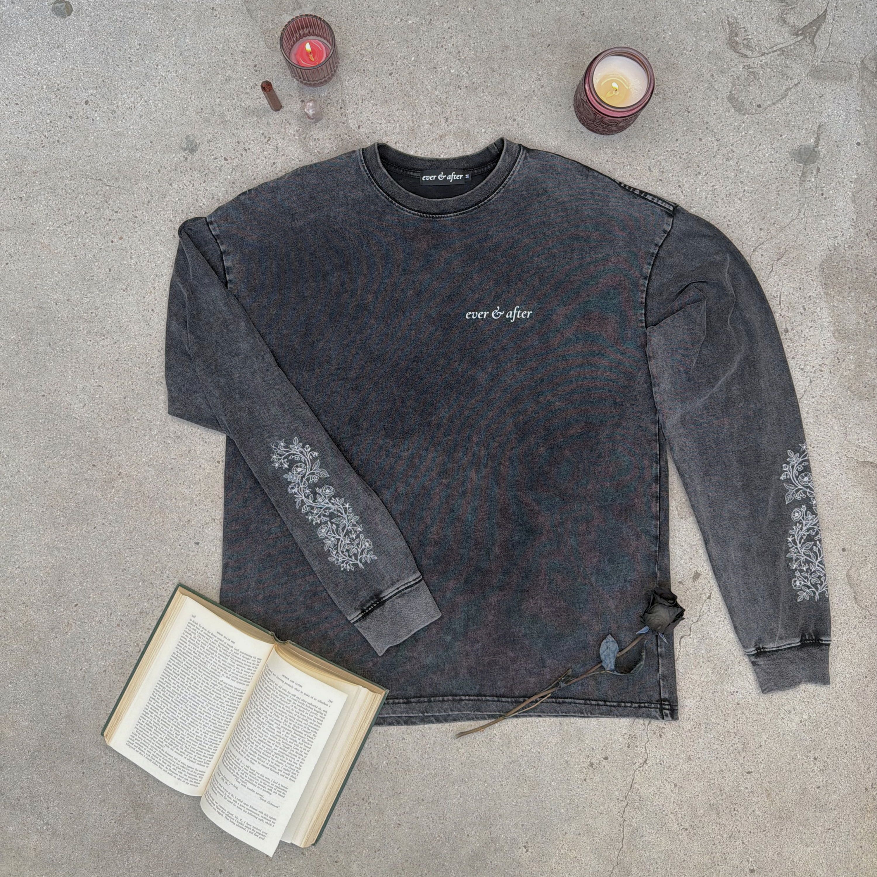beat to bloom oversized long sleeve tee
