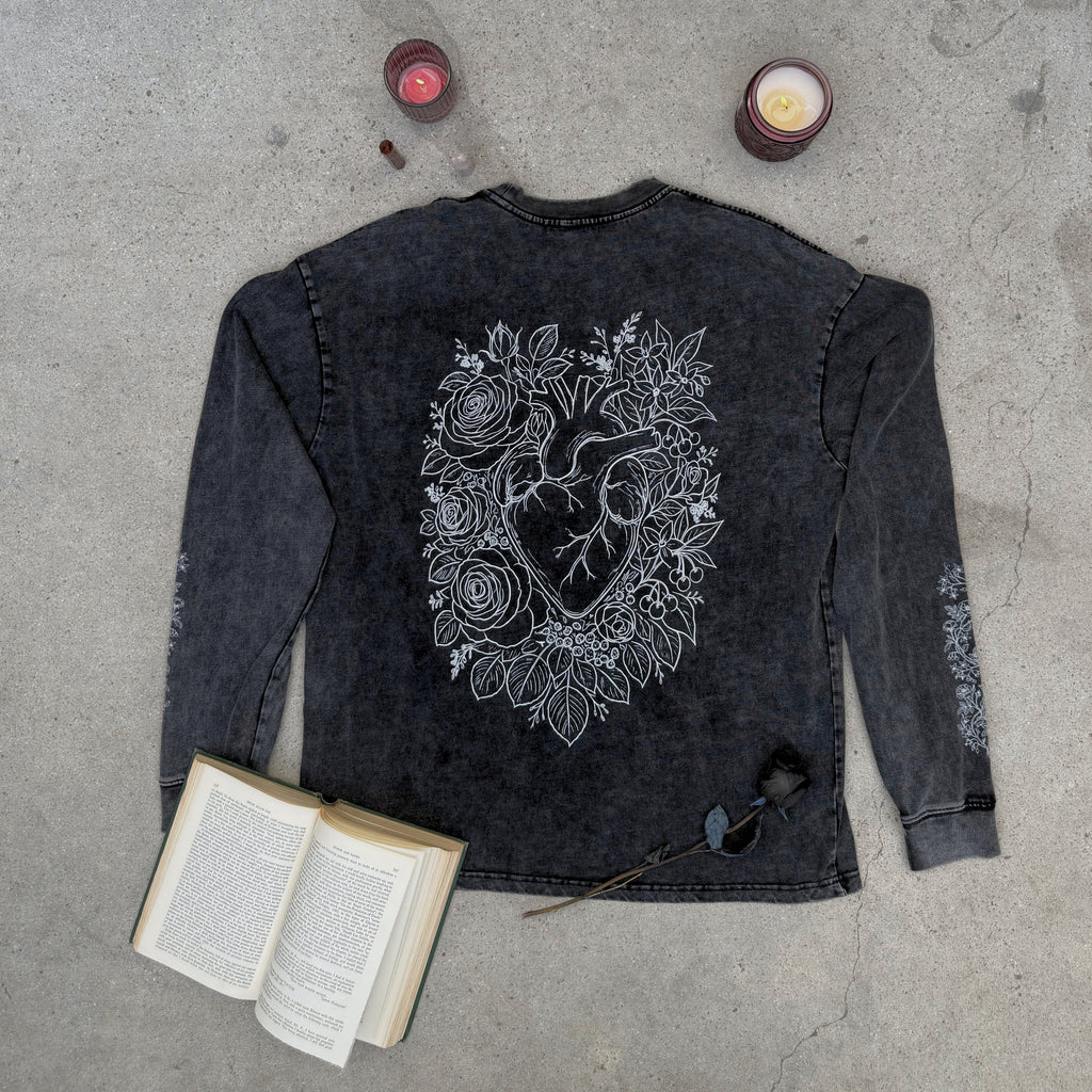 beat to bloom oversized long sleeve tee
