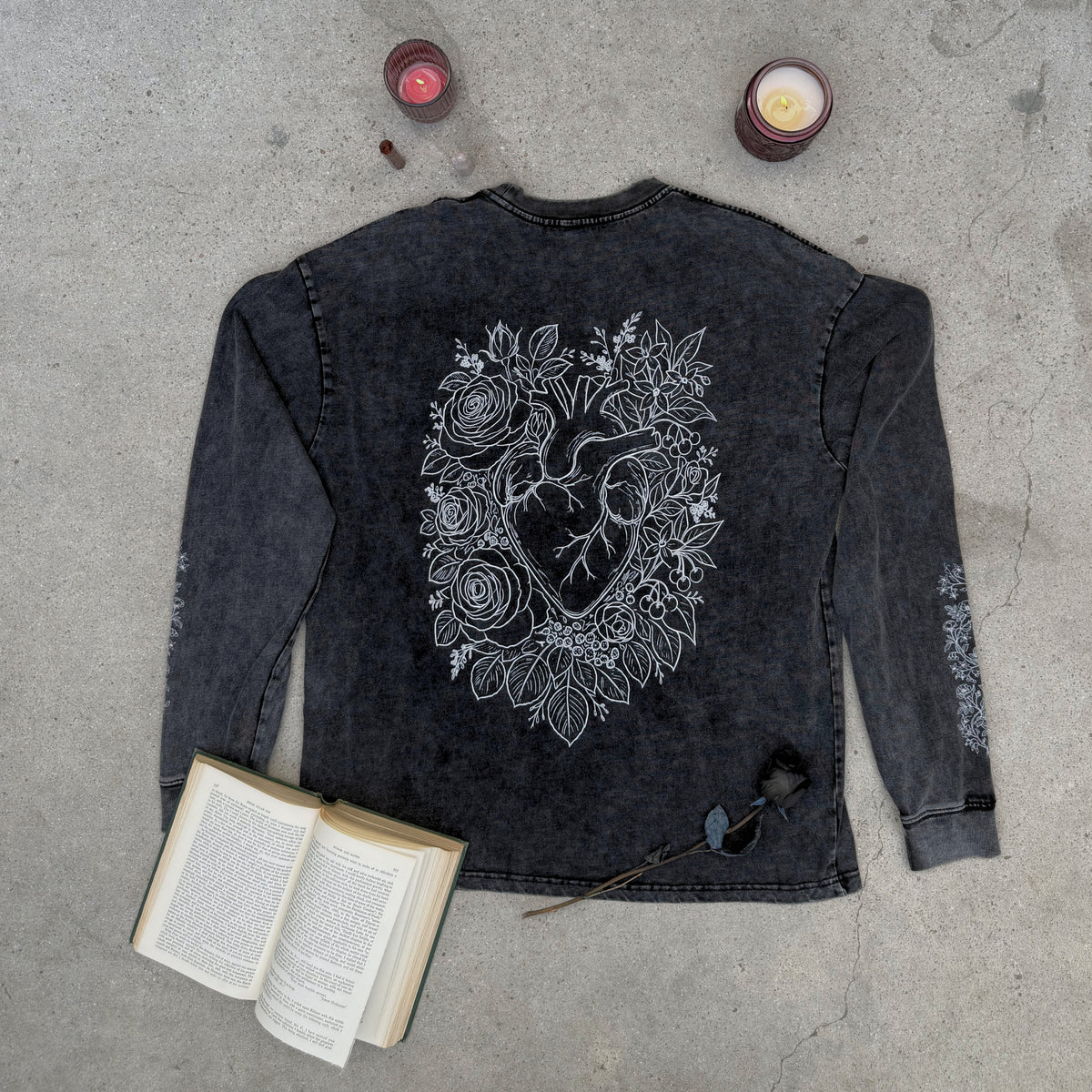 beat to bloom oversized long sleeve tee
